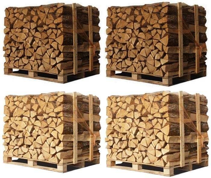 4 X Palettes (2 chêne blanc + 2 Hêtre/Charme) - Bûches de 33 cm