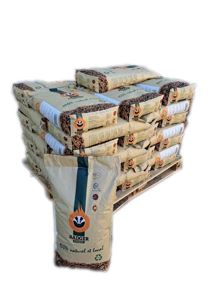 Granulés bois BADGER - 1/2 Palette de 36 sacs de 15 kg